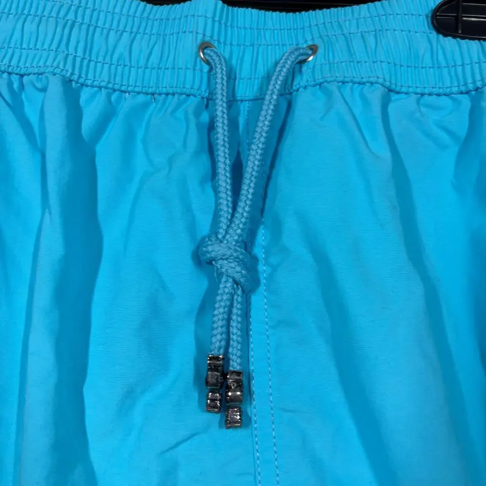 Les Canebiers Mens Size 4XL Ermitage Swim Shorts Acqua Turquoise Drawstring - Picture 3 of 8